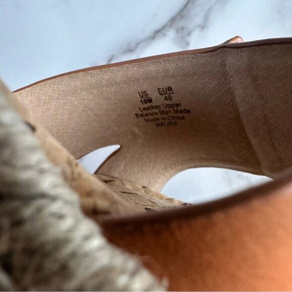 Sam Edelman Maura Espadrille Tan Leather Wedge Sandals Size 10 NEW - Picture 10 of 11